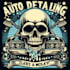 skull auto detailing, car wash, classic car, automotive logo with t shirt design