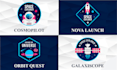 create modern space, astronaut, galaxy, planet logo design