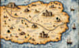 illustrate your personal treasure map, fantasy map for rpg, dnd and fiction