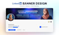 design a professional linkedin banner, cover image, and profile header