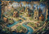 create event, tourist, and fantasy map illustration