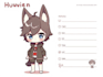 draw cute furry human character reference sheet with chibi