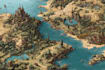 do fantasy map building line art location map