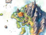 hand draw a fantasy map with digital watercolours