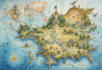do a watercolor fantasy map or sourvenir map illustration