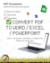 convert PDF to word, excel, or powerpoint quickly