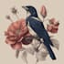 illustrate botanical and animal linocut vector illustration