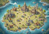 create event, tourist, and fantasy map illustration