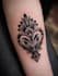 do microrealistic linework and geometric style tattoo design