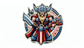 design nordic warrior logo with unique t shirt concept