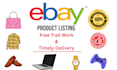 be your expert ebay lister, ebay listing, product listing,