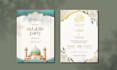 design islamic wedding invitation, certificate, cards