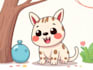 draw a cute and funny cartoon illustration