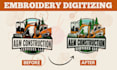 make custom embroidery file, puff logo, and patch digitizing