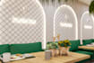 design cafe, bar or restaurant interior with realistic 3d render