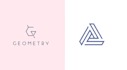 create a modern geometric 3d logo with polygon elements