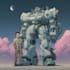 do custom digital 2d anime mecha art illustration