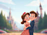 draw cartoon disney couple portrait