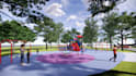design and 3d render outdoor sport facilities and playground