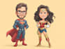 make a cartoon and caricature like super hero
