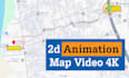 create 2d or 3d map and globe animation with travel route