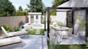 design landscape, backyard, frontyard, garden, patio, and 3d rendering