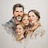 create amazing family portrait watercolor portrait