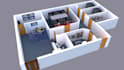 design data center with professional 3d realistic render dc white space