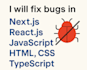 fix bugs in nextjs reactjs javascript HTML CSS