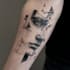 custom a geometric realism in black and grey tattoo design