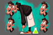 design a 2d cartoon character