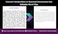 type scanned documents, handwritten text, or pdfs into word