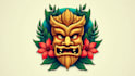 make awesome tiki mask logo with t shirt design