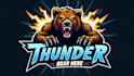 create trendy thunder bear logo with t shirt design