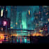 make a cyberpunk futuristic city art