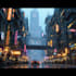draw cyberpunk futuristic city art