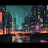 make a cyberpunk futuristic city art