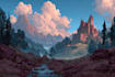 draw a landscape illustration