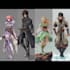 illustrate full body anime characters with expressions