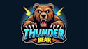 create trendy thunder bear logo with t shirt design