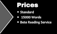 professional manuscript review as a beta reader