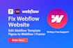 fix webflow website edit webflow template figma to webflow framer website design