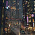 do a cyberpunk futuristic city art