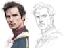 superhero sketch portrait and illustrations