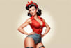 design pin up girl character