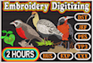 embroidery digitizing into dst,pes,jef ,emb file in 1 hour