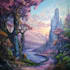 draw fantasy background and landscape