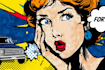 draw a retro pop art roy lichtenstein style