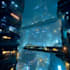 do a cyberpunk futuristic city art