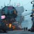 make a cyberpunk futuristic city art